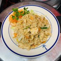 Thai Fried Rice · Stir-fried rice with egg, onion, carrot and scallion