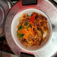 Kee Mao · Your choice of protein with pan fried flat rice noodle with chili, garlic, onion, bell peppe...