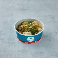 Small Poke Bowl · Choose 2 Scoops of Protein with your choice toppings and mix-ins