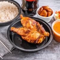 Combo 1 · Whole Baked Chicken, Rice & Beans, Sweet Plantains, Salad and 2 LT Soda. / Pollo al Horno, A...