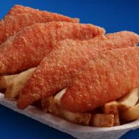 Salmon 'n Chips · Four wild Alaska fillets served with french fries.