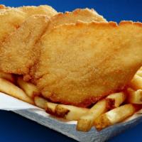 Halibut 'N Chips · 3 Pacific fillets served with french fries.