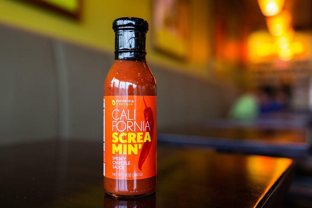 Bottle of California Screamin' · A bottle of our signature sauce for when you're not at California Tortilla
