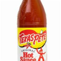 Bottle of Hot Texas Pete · 