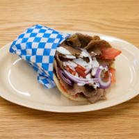 1. Lamb & Beef Gyros Sandwich · Marinated lamb & beef, cooked to perfection, tomatoes, onions & tzatziki sauce. (Lettuce upo...