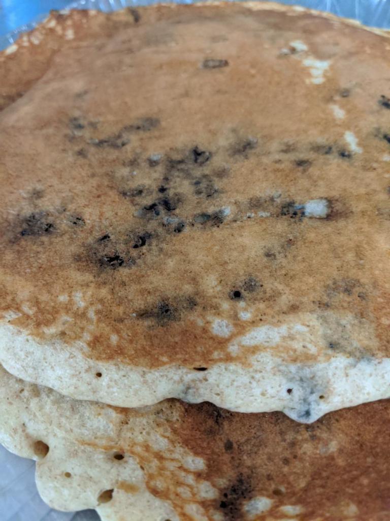 2 Blueberry Pancakes · Comes with whip cream.