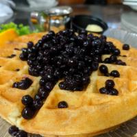 Blueberry Waffle · Comes with whip cream.
