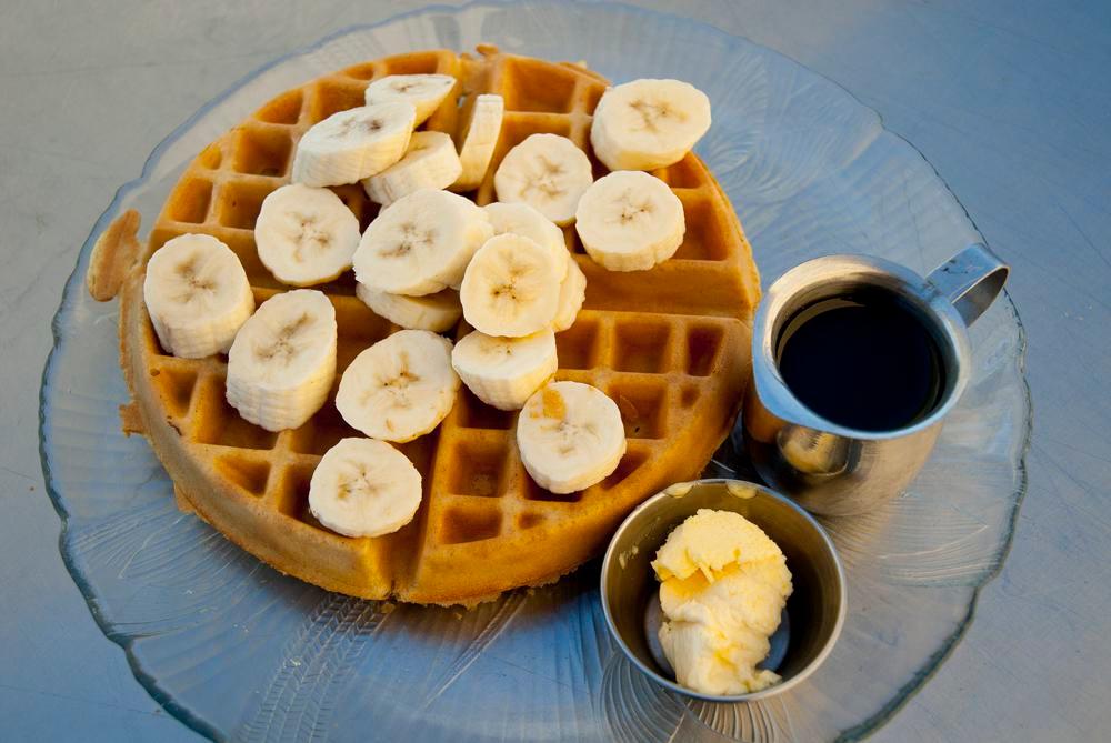 Banana Waffle · Comes with whip cream.