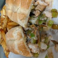 Chicken Philly Sandwich · Chicken, onions, green peppers, and Jack cheese.
