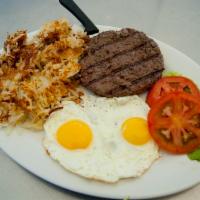 Angus Beef Patty and Eggs · 1/2 lb. Angus burger, 2 eggs and your choice of broccoli or spinach
