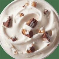 Reese's® Peanut Butter Cup Blizzard® Treat · Milk Chocolate Reese’s® Peanut Butter Cups® blended with creamy vanilla soft serve.