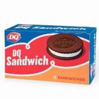 DQ® Sandwich - 6 Pack · 6 cold, creamy DQ® vanilla soft serve, nestled between two chocolate flavored wafers.