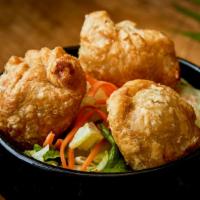 Gorgeous Curry Puff · 3 pieces. Golden fried puff pastry stuffs w/ potato, onion, and curry powder with vinegar cu...