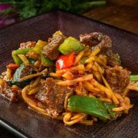 Mock Duck Spicy Bamboo · Served hot and spicy. Crispy mock duck sauteed with bamboo, string bean, and hot pepper, in ...