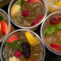 Fruity Ice Jasmine Green Tea 🍓🍊🍓🍒🍒 · Mixed fruit drinks