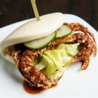 Soft Shell Bao · 1 piece. Lettuce, pickled cucumbers and spicy mayo