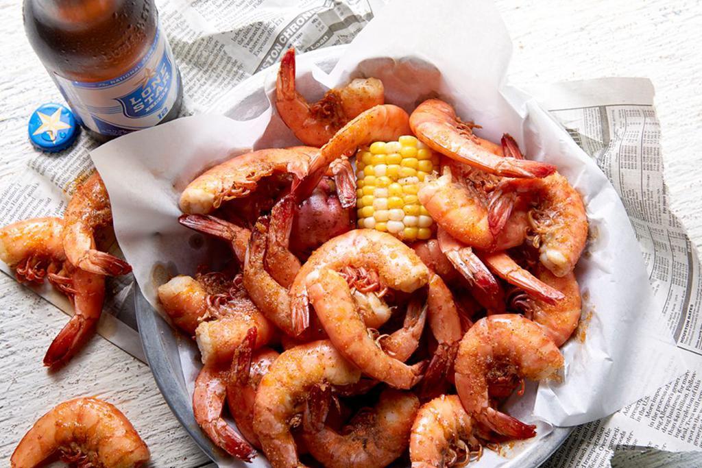Boiled Shrimp 1/2 lb. · 1/2 pound of boiled shrimp. Served with corn and potato.