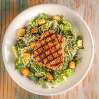 Caesar Salad with Salmon · Romaine lettuce, parmesan cheese, and croutons. Topped with your choice of grilled or blacke...