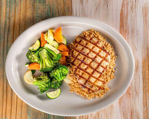 Grilled Chicken · Grilled or blackened chicken breast served with choice of two sides.