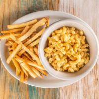 Kids' Mac and Cheese · Mac and cheese served with choice of side