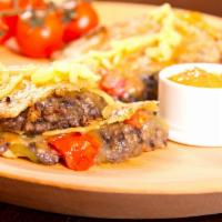 Phillycheese Steak Quesadilla · Philly steak, Bell Peppers, Mozzarella Cheese, Sauteed Mushroom, Caramelized Onion
