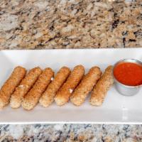 Mozzarella Sticks · Served with tomato sauce. Vegetarian.