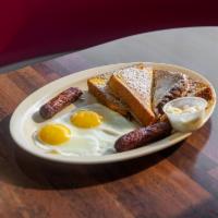 French Toast Special · 2 eggs, 2 French toast, choice of 2 sausage links or 2 strips of bacon.