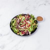 Founders Favorite Salad · Mesclun spring mix and spinach, chopped walnuts, dried cranberries, blue cheese crumbles, an...