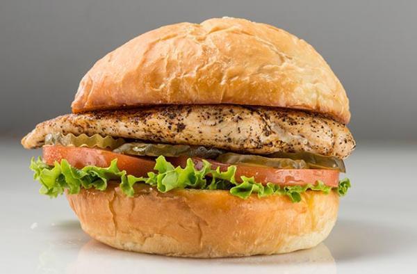 Chicken Sandwich · Grilled or crispy chicken. Served with lettuce, tomato, onion and pickles on the side.