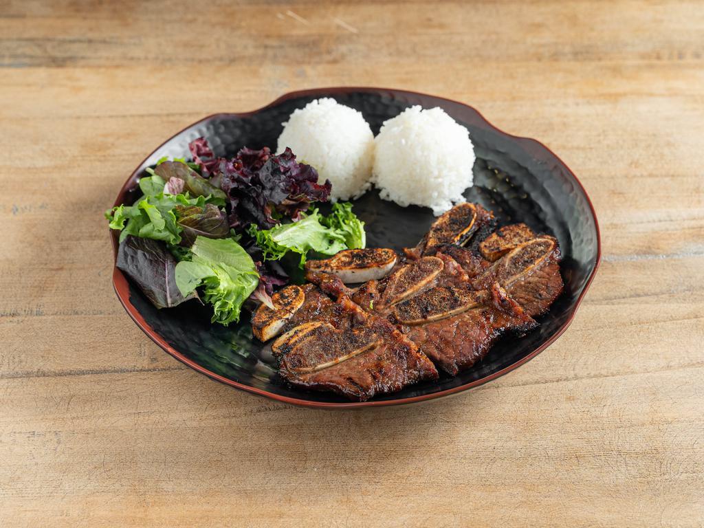 Beef Short Rib Teriyaki · Plate - Served with Rice and Spring mixed Salad
