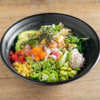 Medium Poke Bowl · You will choose the base and then two sides as well as your proteins and mix-ins combined wi...