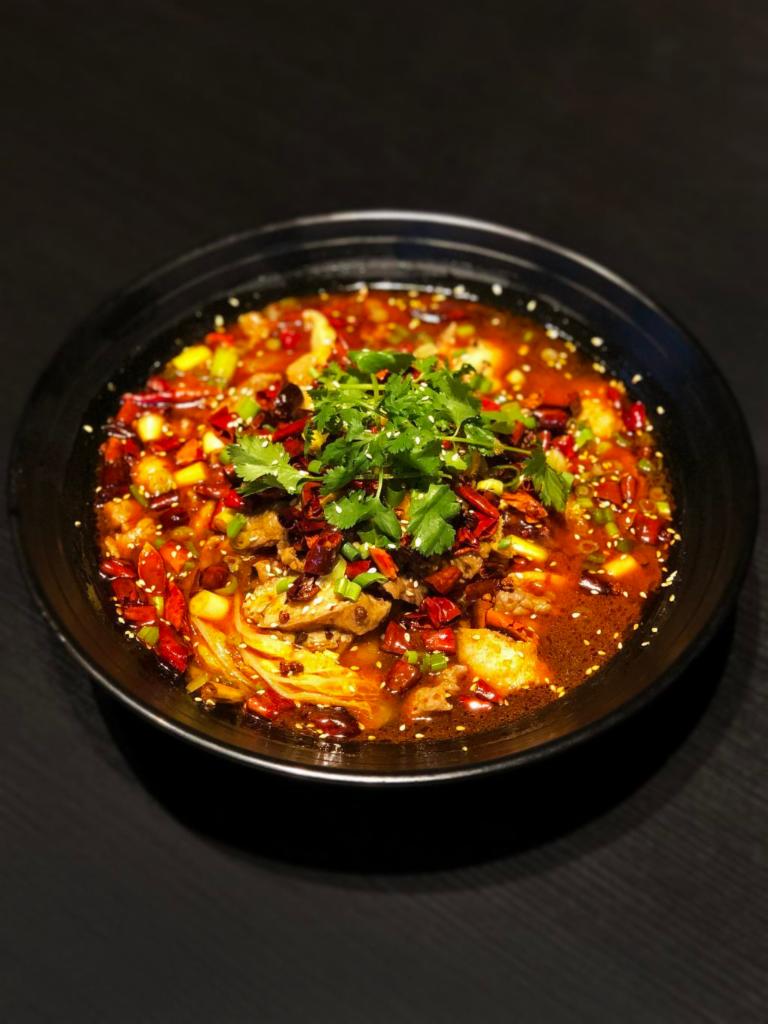 F3 - Beef Tripe & Pig Blood in Spicy Soup · 重庆毛血旺
