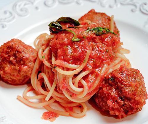 Spaghetti and Meatballs · pork, veal, beef, tomato sauce