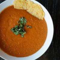 Roasted Tomato Basil Soup · Vegetable broth, cauliflower puree, Parmesan cheese, cheddar cheese, basil leaves, tomatoes,...