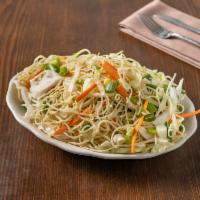 49. Hakka Noodles Vegetables with Paneer · Traditional hakka noodles sauteed in a wok with cabbage, shredded carrots, scallions, onion,...