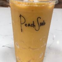Peach Snob Smoothie · Peach, mango, orange juice, coconut water.