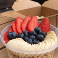 Parfait: Yogurt · Yogurt, granola, strawberry, banana, blueberries, honey