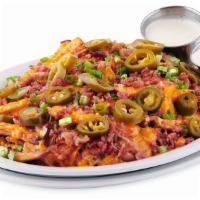 Large Cheddar Fries · Hand-cut fries topped with Melty Cheddar Cheese.  Get them loaded for $2.99 more (Bacon, Jal...
