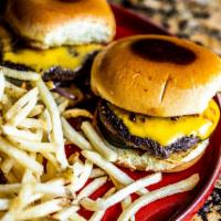 Kobe Beef Sliders · pineapple bacon Jam, Swiss and cheddar Cheese, Caramelized Onions, served with black truffle...