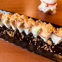 Dragon Roll · California roll topped with eel, avocado and eel sauce.