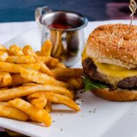 Beef Burger with Fries · 