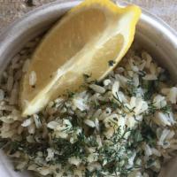 Lemon Oregano Brown Rice · Tossed with fresh dill, oregano and lemon juice