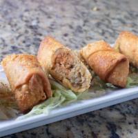 Boudin Eggrolls · Spicy boudin and cheese rolled into an eggroll and deep fried. Served with our Cajun ranch d...