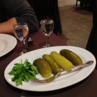 Pickled Cucumbers · In dill brine.