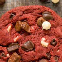 Red Velvet Cookie · Made with white chocolate chips, Hershey's® milk chocolate, semi sweet chocolate chunks, and...