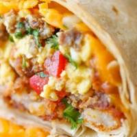 Burrito Breakfast Special · Scrambled eggs and two ingredients wrapped in a flour tortilla.
