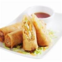 Veggie Egg Rolls · 5 veggie egg rolls served with sweet and sour sauce