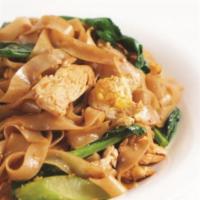21. Pad See You · Choice of protein, rice noodles, eggs, Chinese broccoli, and soy sauce.