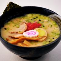 1. Hakata Tonkotsu Ramen · Special pork flavor soup called tonkotsu with red ginger and black garlic oil. Come with bam...
