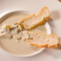 Hatch Chili Cream Soup · Our creamy interpretation of green chile from Hatch, NM. Since 1977.